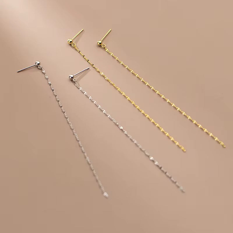 Long Sparkle Dangle Earrings
