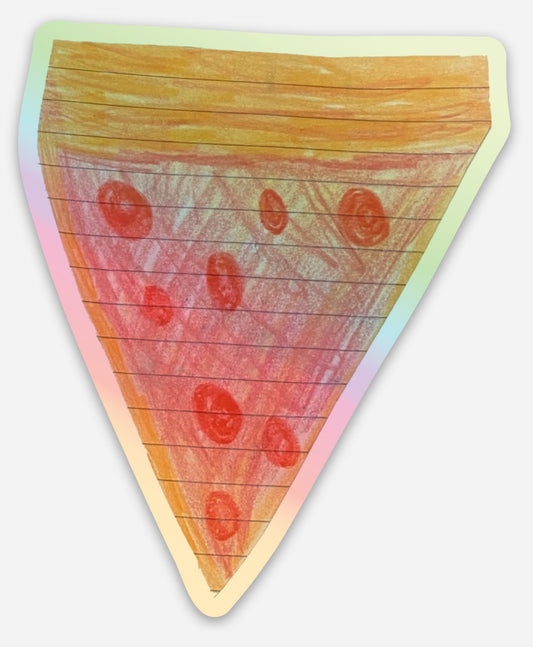 Pepperoni Pizza Holographic Sticker