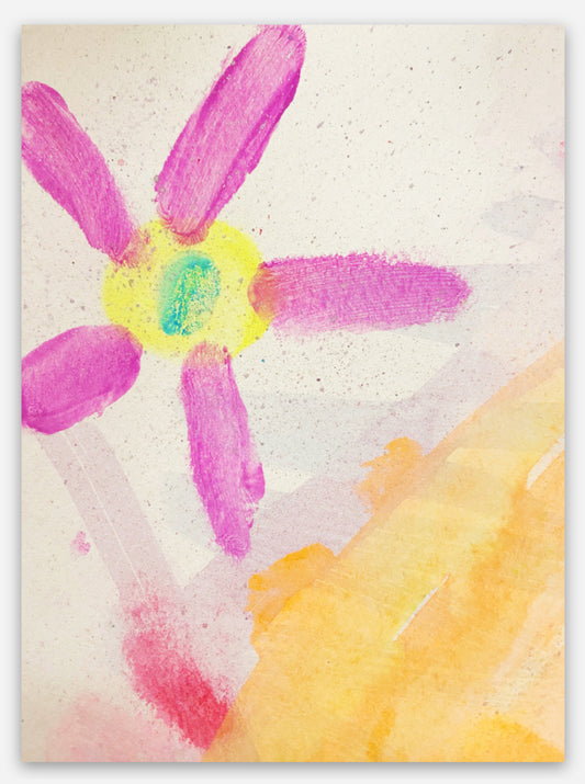 Abstract Watercolor Flower Sticker