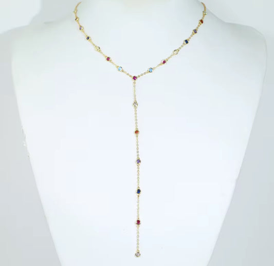 Multi-Color Lariat Necklace