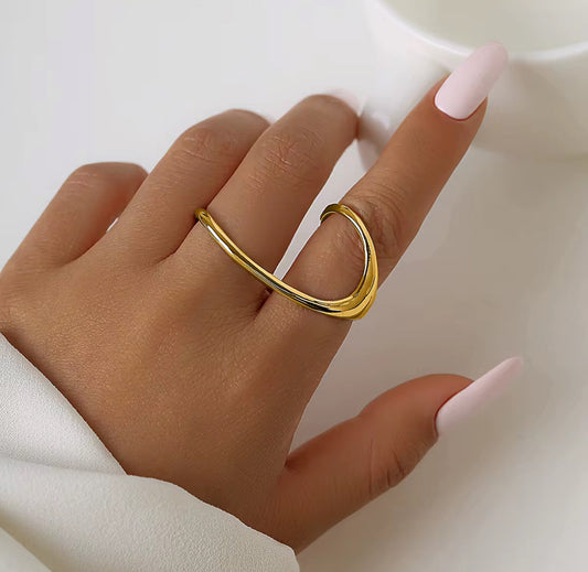 Abstract Two Finger Ring